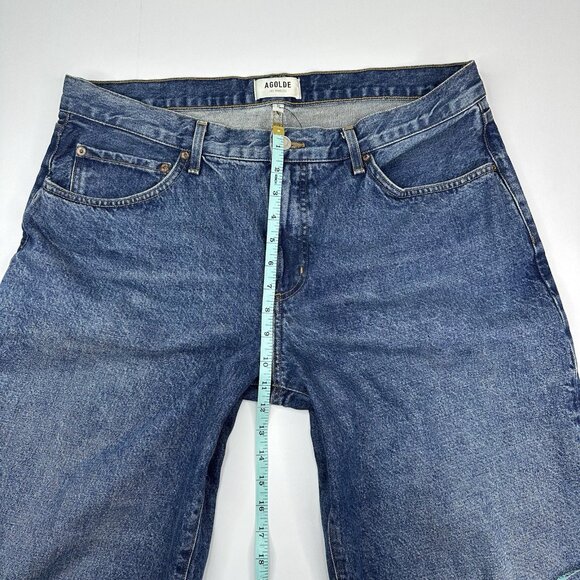 AGOLDE Women Blue Fusion Baggy Wide-Leg Hi-Rise Designer Luxury Jean W31-38/L32 - Picture 11 of 14